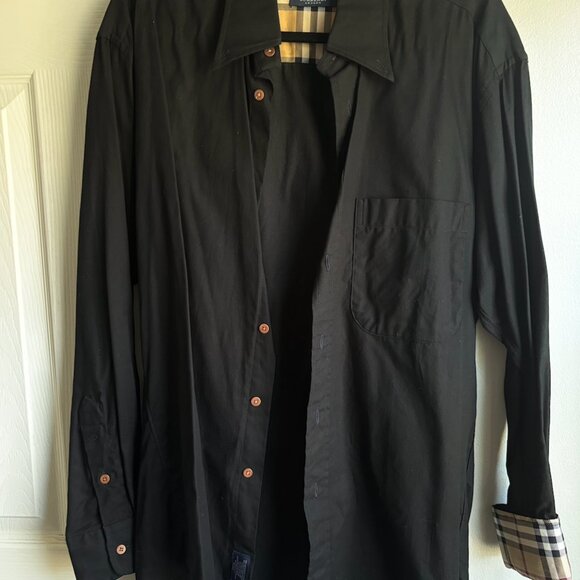 Black burberry button up - Picture 2 of 4